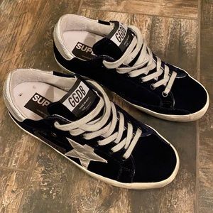 Golden Goose Superstar Navy Velvet Sneakers 37